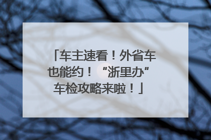车主速看！外省车也能约！“浙里办”车检攻略来啦！
