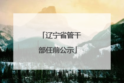 辽宁省管干部任前公示