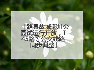 路县故城遗址公园试运行开放，T45路等公交线路同步调整