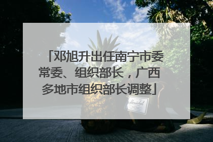 邓旭升出任南宁市委常委、组织部长，广西多地市组织部长调整