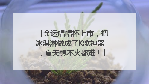 金运唱唱杯上市，把冰淇淋做成了K歌神器，夏天想不火都难！
