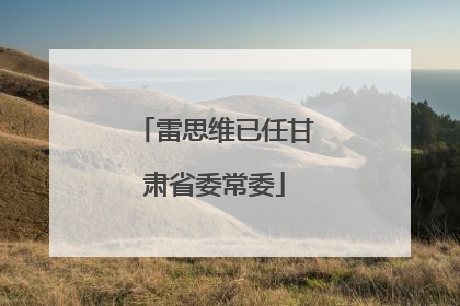 雷思维已任甘肃省委常委