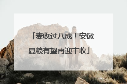 麦收过八成！安徽夏粮有望再迎丰收