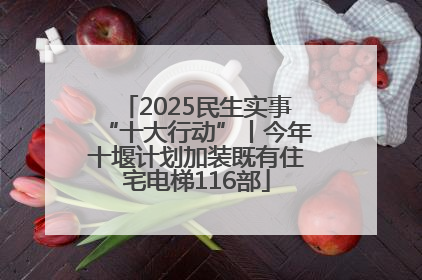 2025民生实事“十大行动”丨今年十堰计划加装既有住宅电梯116部