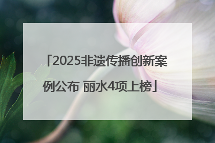 2025非遗传播创新案例公布 丽水4项上榜