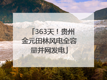 363天！贵州金元田林风电全容量并网发电