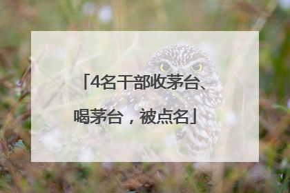 4名干部收茅台、喝茅台，被点名